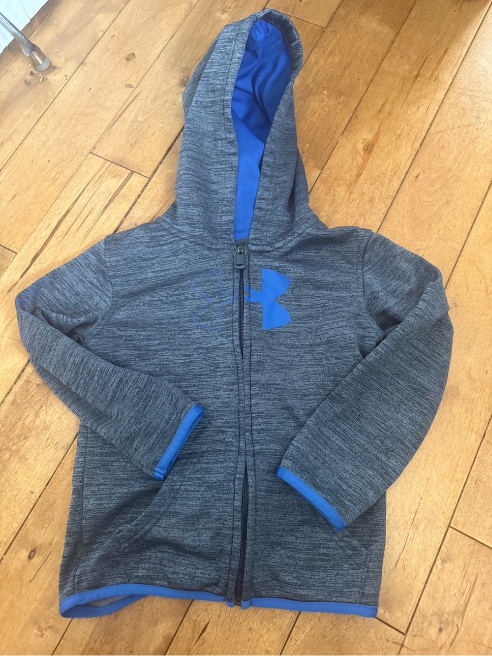 Under Armour Kids Gray Hoodie with Blue Accents